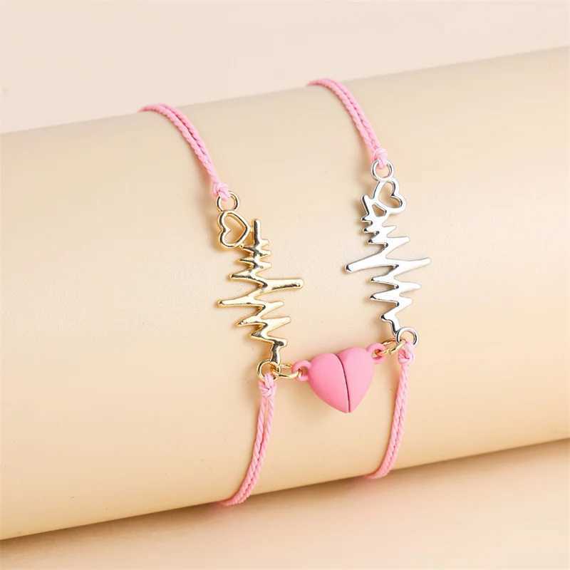2Pcs/ Fashion Couple Bracelet Woman Man Best Friend Adjustable Woven Bracelet Matching Jewelry Lover Gift W250121