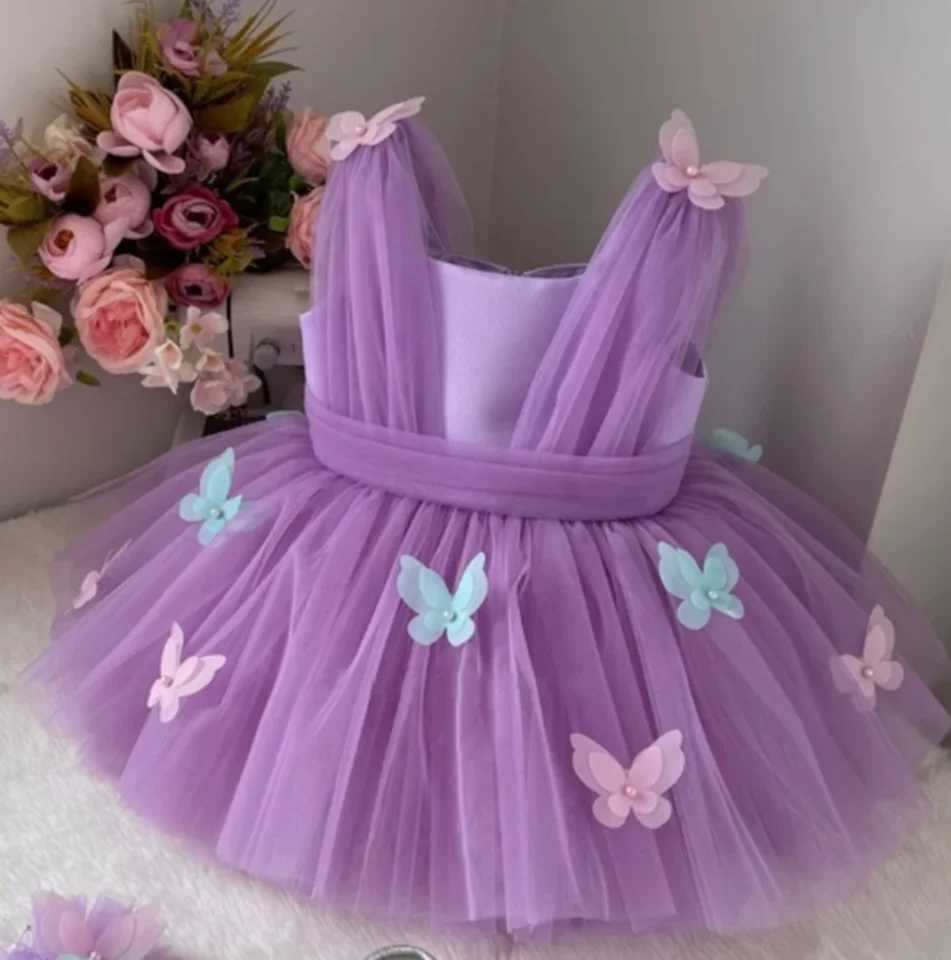 Flower Girl Dresses Elegant Princess Satin Ball Gown For Kids Birthday Party Dress Simple Bow First Communion Dress X250203