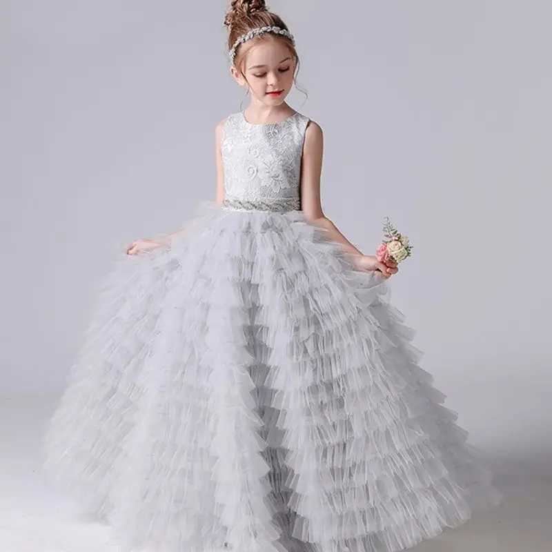 Dideyttawl Customized Long Girls Formal Princess Gown Tiered Flower Girl Dresses For Wedding Party Tulle Junior Bridesmaid Dress X250203