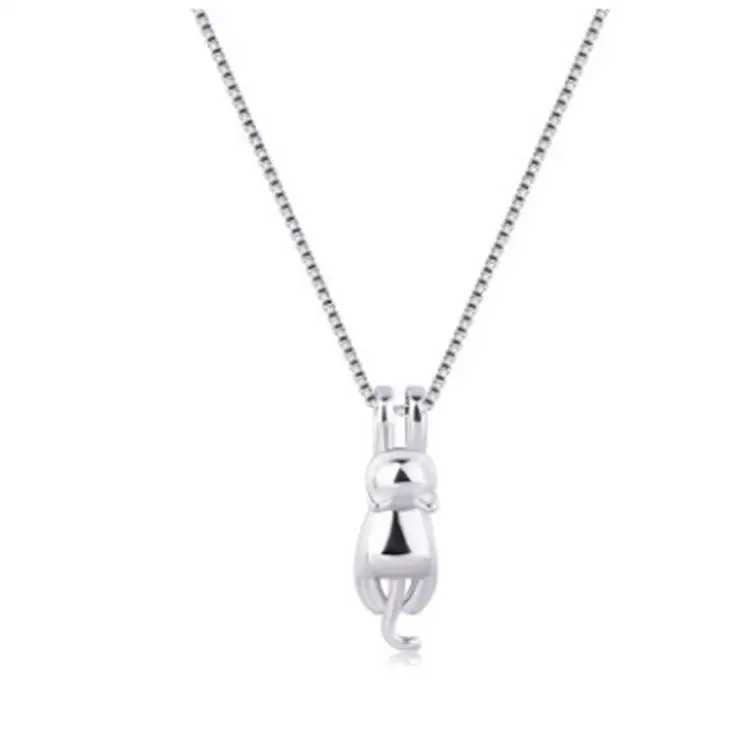 925 Sterling Silver Cute cat Necklaces Pendants For Women Fashion La Festival Gift silver 925 jewelryXJ250114