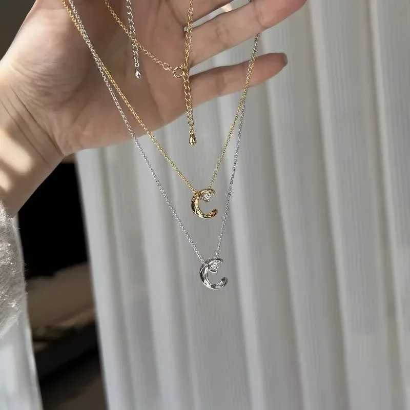 PureNew Fashion Moon Moissanite Necklace for Women 100% Real Womens Moissanite Diamond Necklace Wedding Party Gift JewelryXJ250114