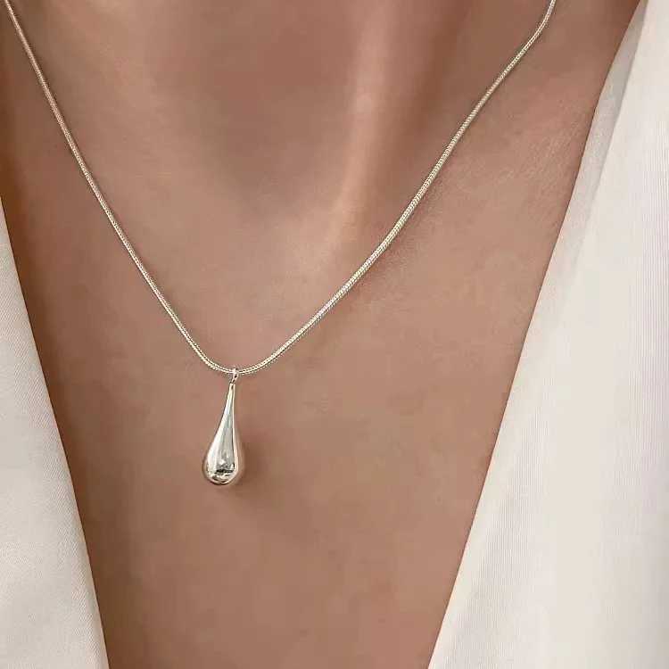 S925 Sterling Silver Necklace For Women Waterdrop She Fashion Minimalist Pendant Necklace Cute Charm Necklace Birtay GiftXJ250114