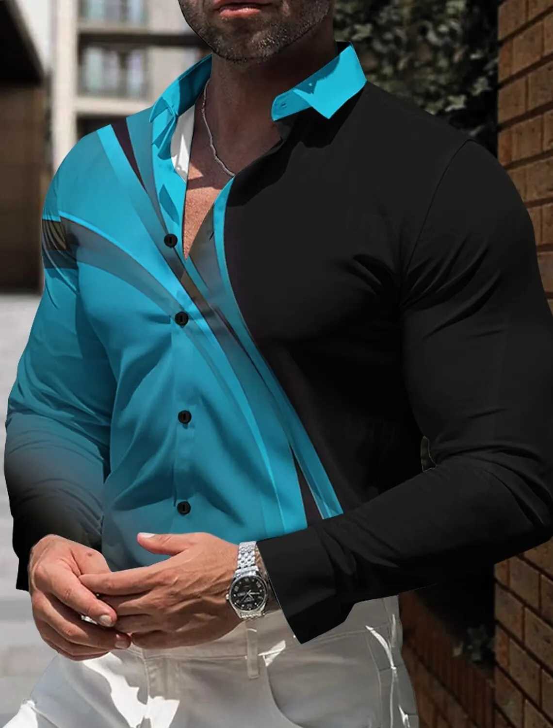 Striped Business Casual Mens Shirts Formal Shirts Button Down Shirts Long Sleeve Party Evening Wear DailyXJ250121