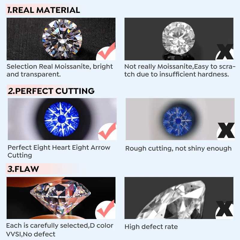 Stylever 1.7ct Moissanite Necklace for Woman 925 Sterling Sliver 7 Diamond Pendant Plated Platinum Engagement Wedding Jewely NewXJ250114