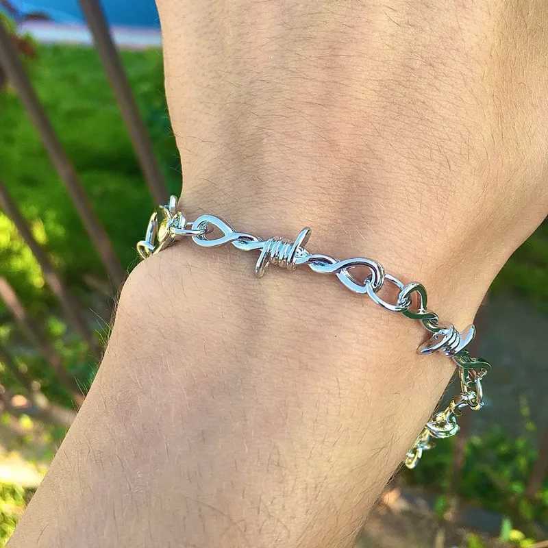 Small Wire Brambles Iron Unisex Choker Necklace Women Hip-hop Gothic Punk Barbed Wire Little Thorns Chain Choker Jewelry GiftsXJ250121