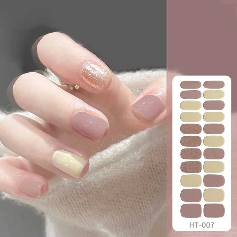 22 Strips Nail Sticker ins Creative Waterproof Lasting Nail Sticker Full Cover Nail Polish Decoration Designer Self AdhesiveXJ250120