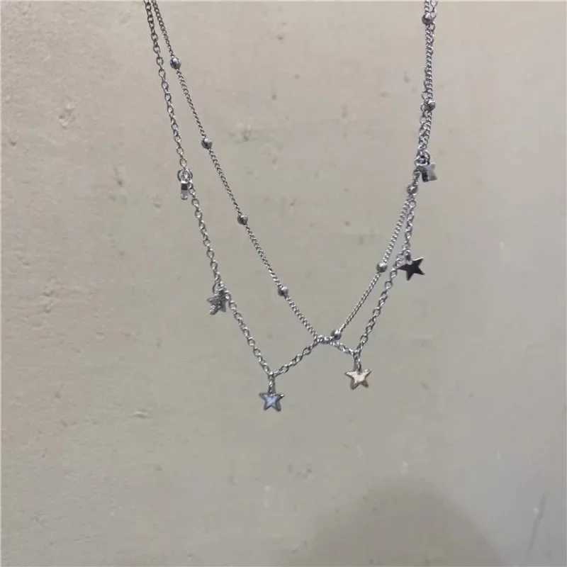 Y2K Double Layer Star Pendant Necklaces for Women Fashion Neck Decoration Clavicle Chain Vintage Jewelry Accessories GiftXJ250121