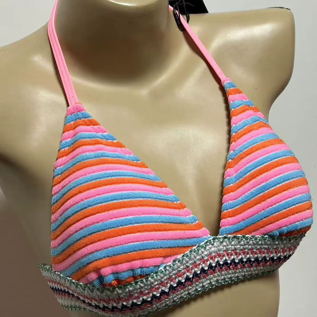 KNOW DREAM Spriped Multi-Colour Sexy Split Body Quick-Drying Strap Small Fresh Bikini Classic Retro Women Swimsuit