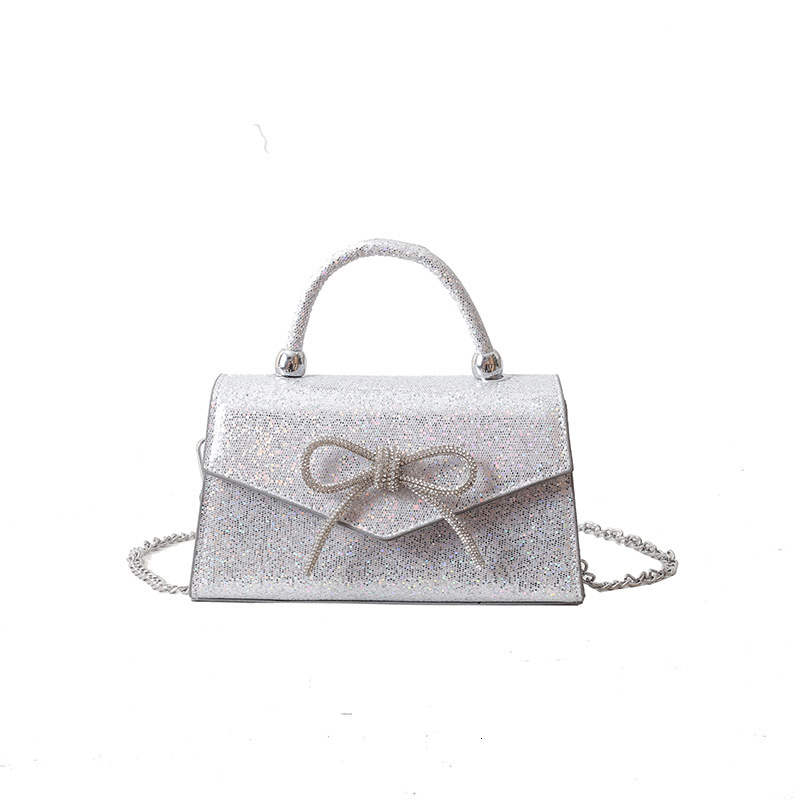 new style New Diamond Bow Banquet Bag Fine Pink Elegant Handbag Chain Crossbody