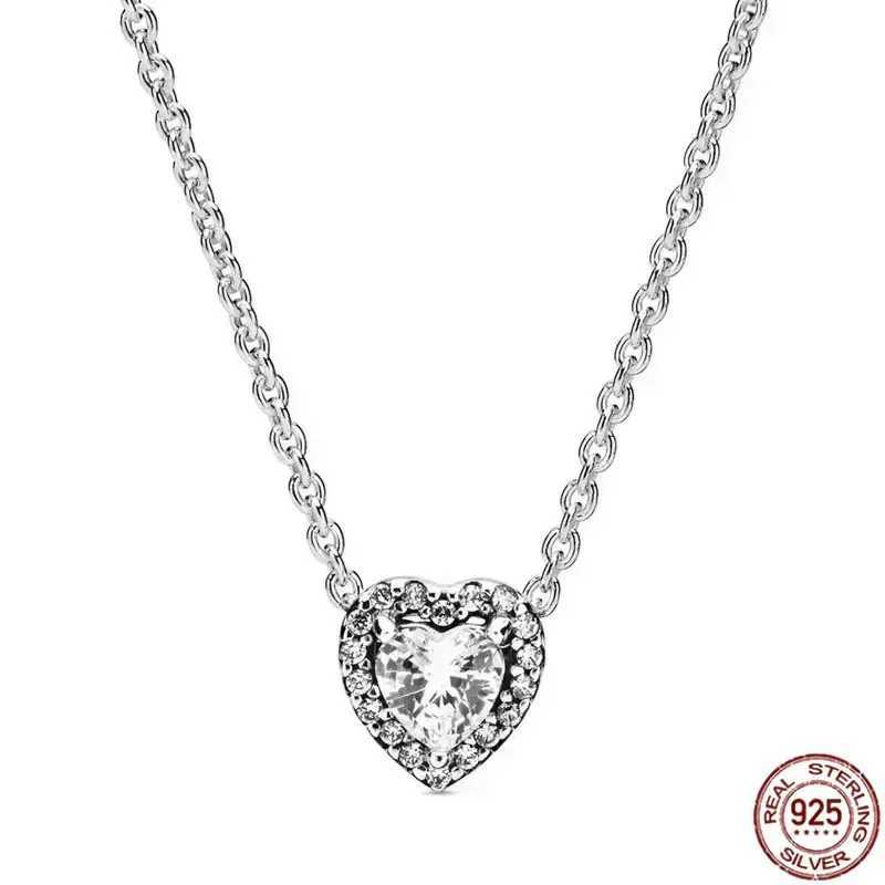 Exquisite 925 Sterling Silver Classic Shiny Heart Circular Pendant Necklace fits Design Original Charm Beads DIY Festival GiftsXJ250114