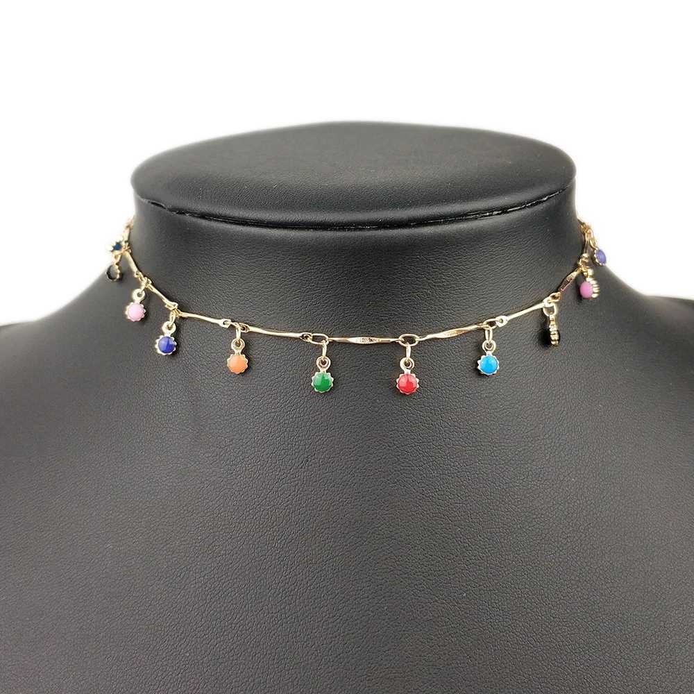 Bohemian Necklace Pendant for Women Charm Colorful Stone Chain Neck Chockers Necklace Handmade Party Collares JewelryXJ250121