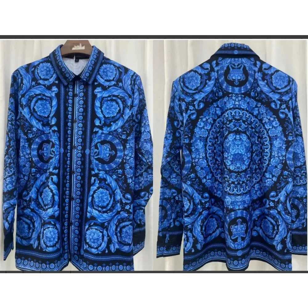Classic long-sleeved lapel shirt is fashionable and versatile Cuff button design loose version restful and fashionableXJ250121