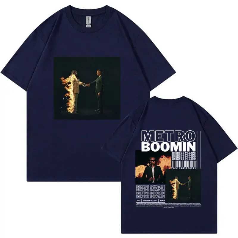 Rapper Metro Boomin Heroes Villains Graphic T Shirt for Men Women Hip Hop Retro Short Sleeve T-shirt Cotton Oversized T-shirts X250203