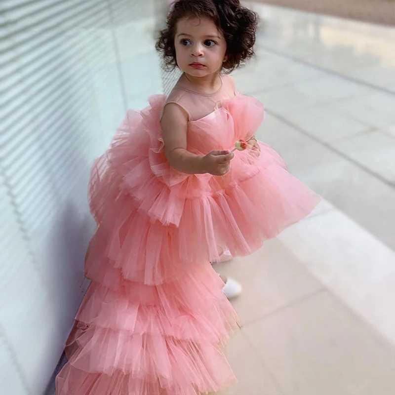 Toddler Trailing Ceremony 1st Birthday Dress For Baby Girl Clothes Baptism Fluffy Princess Dress Girls Dresses Party Gown 0-2Y X250203