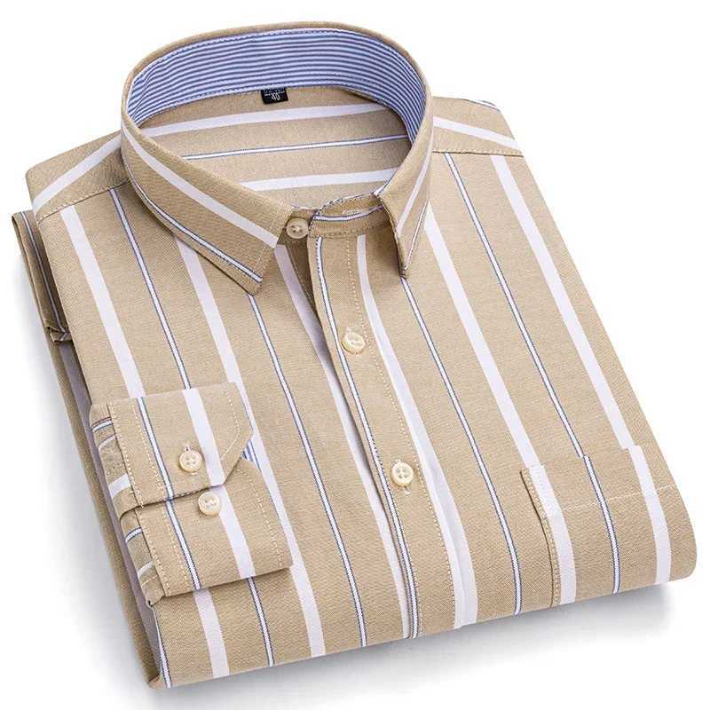 2025 New 100% Pure Cotton Oxford Soft Social Shirt Long Sleeve Formal Male Clothes Solid Color Shirt Men Clothing Plus SizeXJ250121