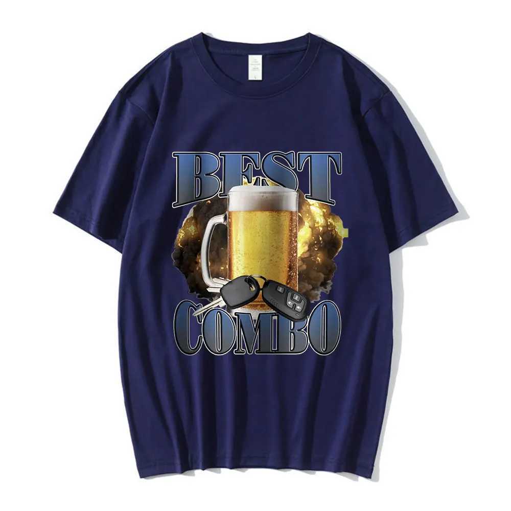 Best Combo Print T Shirt Funny Drunk Driving Short Sleeve T-shirts Mens Women 100% Casual Cotton Oversized T Shirts Streetwear X250203