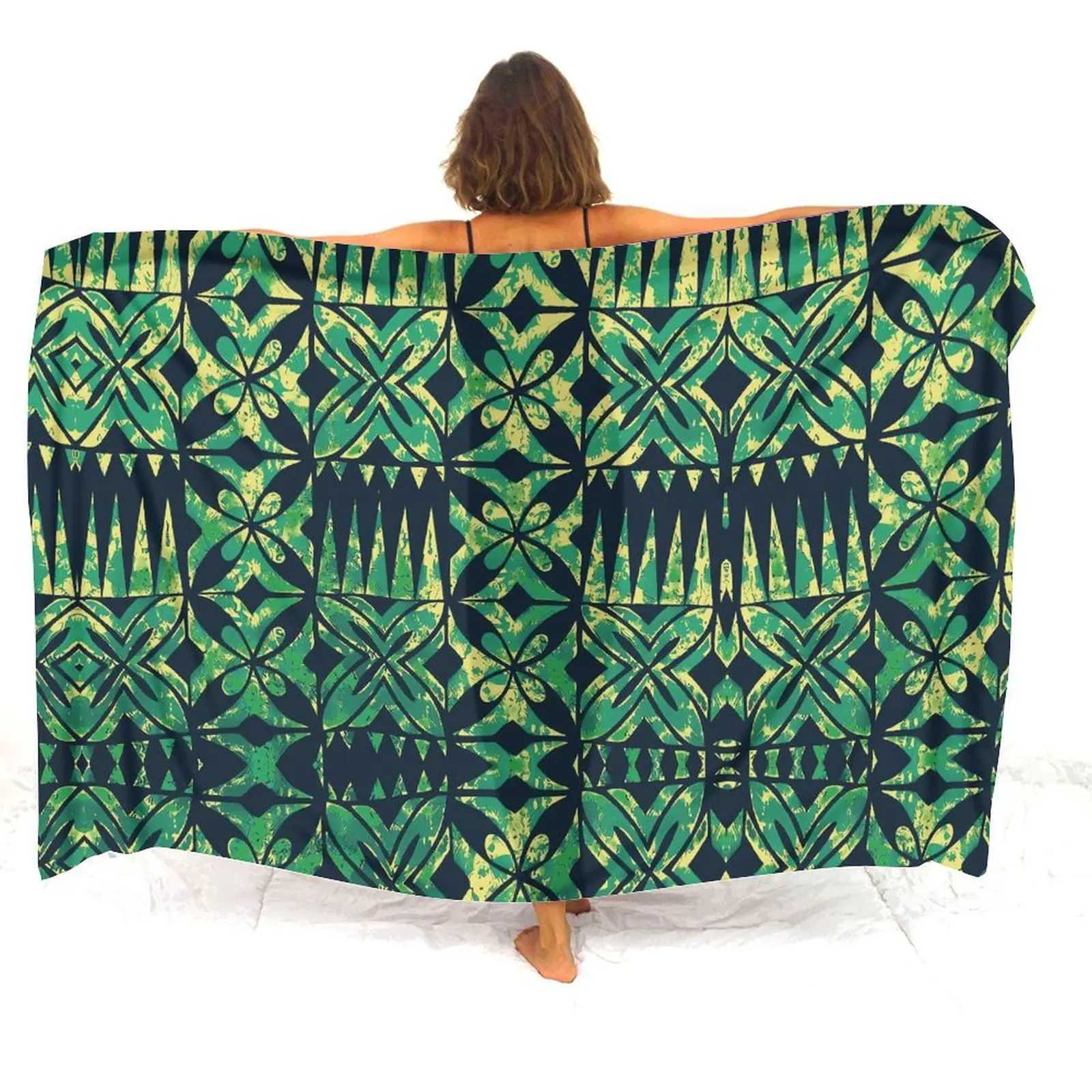 Polynesian Ladies Sarong Custom Vintage Print Summer Seaside Sun Protection Ce 2024 New Elegant Sarong Quty Fabric W250120