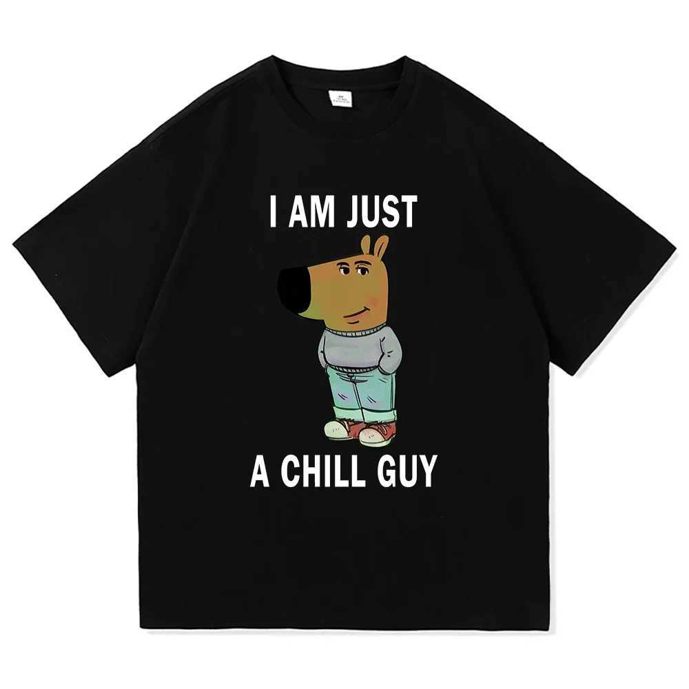 Im just a calm guy meme T-shirt summer fashion mens letter printed T-shirt unisex high-quality cartoon retro cotton T-shirt X250203