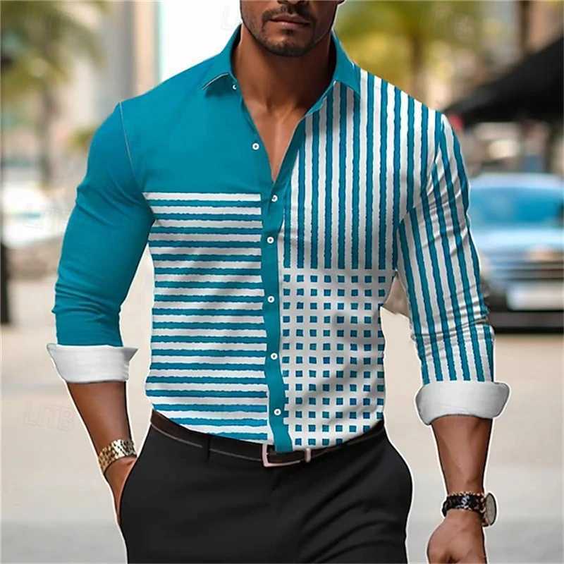 2024 Mens Long-sleeved Shirt Simple Casual Long-sleeved Tops Fall Fashion Mens Streetwear Mens Temperament Office ShirtXJ250121
