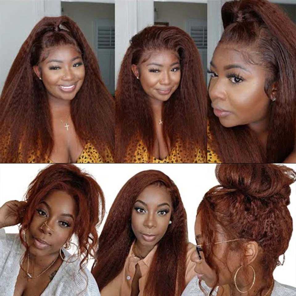 8-30 #4 Chocolate Brown Kinky Straight Wholesale Price Bundles With Clo 4x4 5x5 Remy Human Hair Bundles with Frontal YakiXJ250120