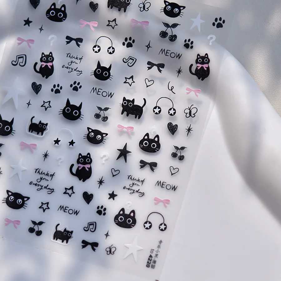 1Pcs Chibi Character Susuwatari Eggette Cute Anime Cartoon Nail Stickers Kawii Nail Art Weeb Cartoon Relief Self Adhesive DecalXJ250120