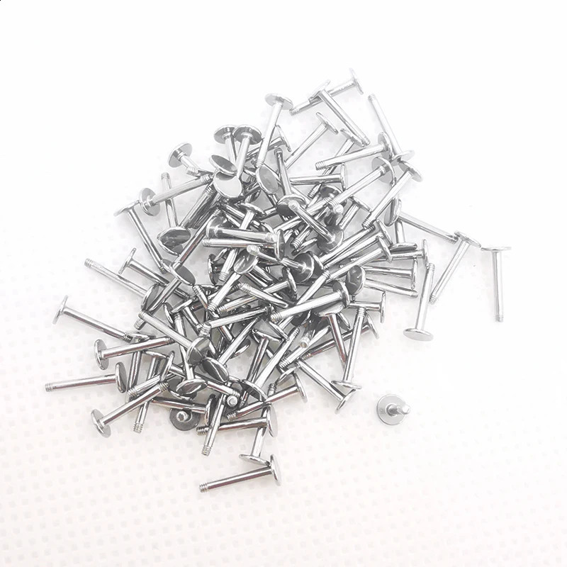 100pcs Piercing Attachments Ear nose tongue lip brows barbell Labret Helix Stud Ring Stainless Steel Body Jewelry for Women Men 250110