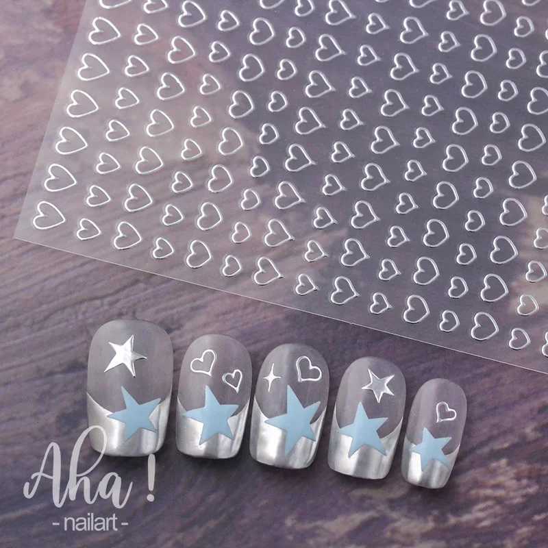 1pcs 3D Hollow Heart Nail Art Charms Stickers Kawaii Love Nail Decorations Decals Self Adhesive Manicure Slider Accessories DIYXJ250120