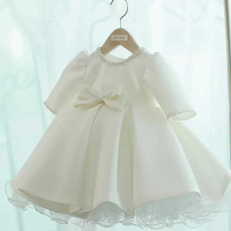 Girls Ball Gowns Princess Girls Dress For Party And Wedding Tulle Puffy Pearl 1st Birthday Party Baby Baptism Christening Dress X250203