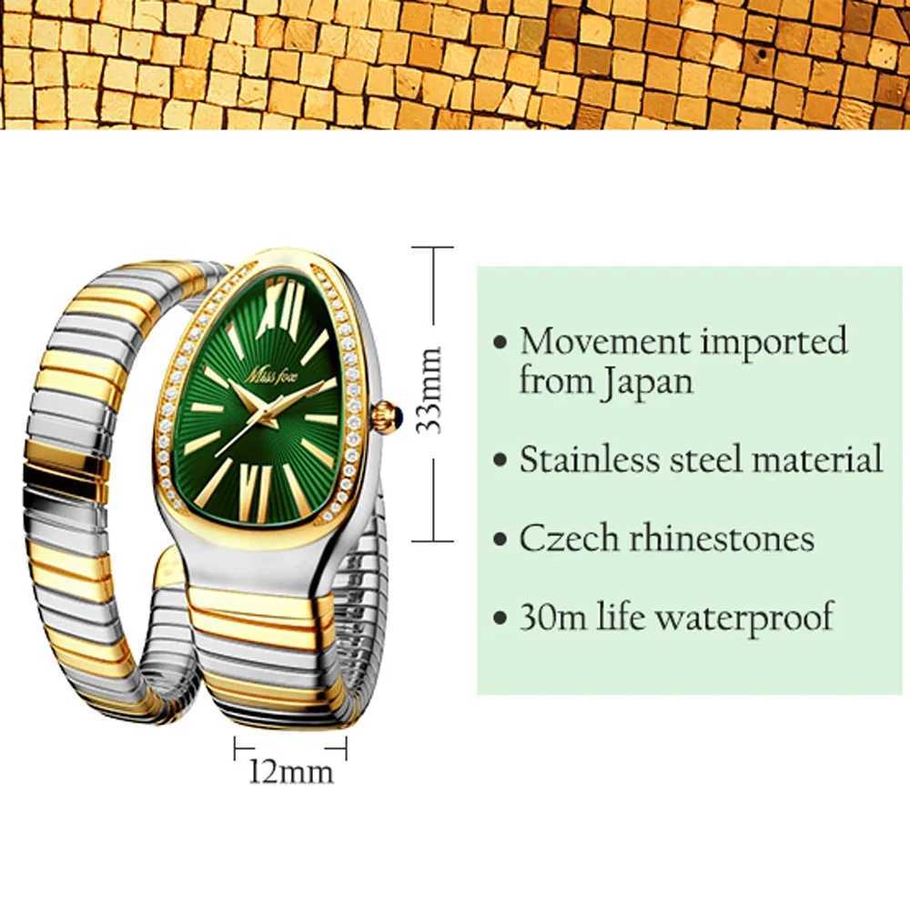 Classic Snake Shape Watch For Wen Gold Silver Scale Bracelet Wens Watches Bling Diamonds Quartz Ladies Wristwatch X250203