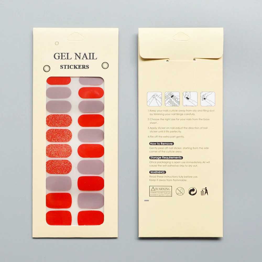 22 Strips Nail Sticker ins Creative Waterproof Lasting Nail Sticker Full Cover Nail Polish Decoration Designer Self AdhesiveXJ250120