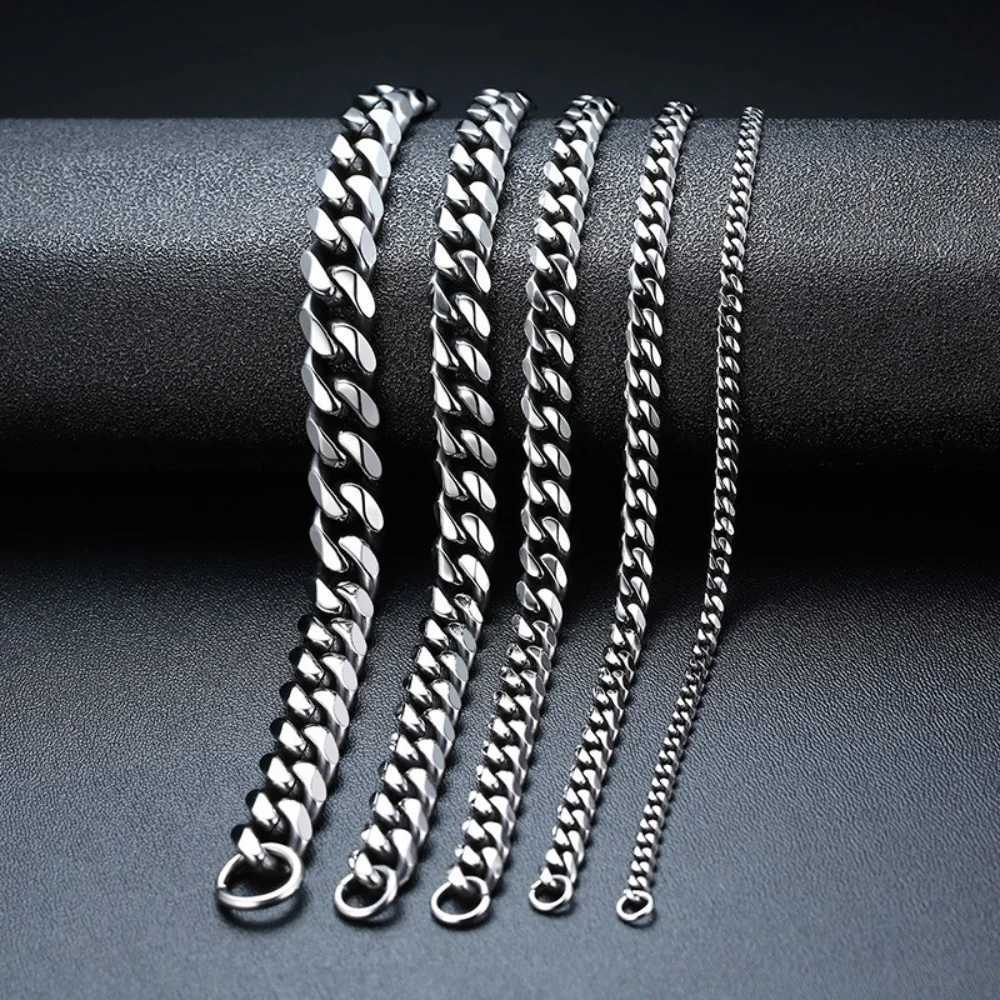 1pc Stainless Steel Cuban Chain Bracelet Mens Hip-hop Punk Street Accessories American W250728