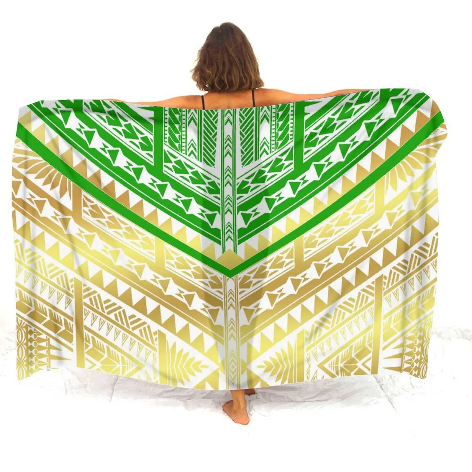 New bikini cover sarong ruffled coat Polynesian pattern custom womens beach fashion sarong W250120
