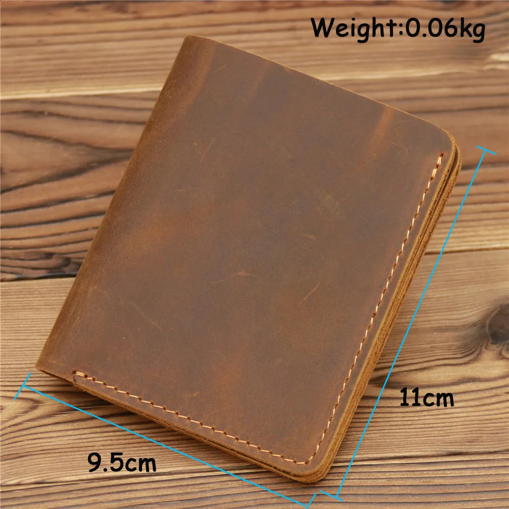 Engraving Arrival Vintage Mens Genuine Leather Credit Card Holder Small Wallet Money Bag ID Card Case Mini Purse For Male 250120