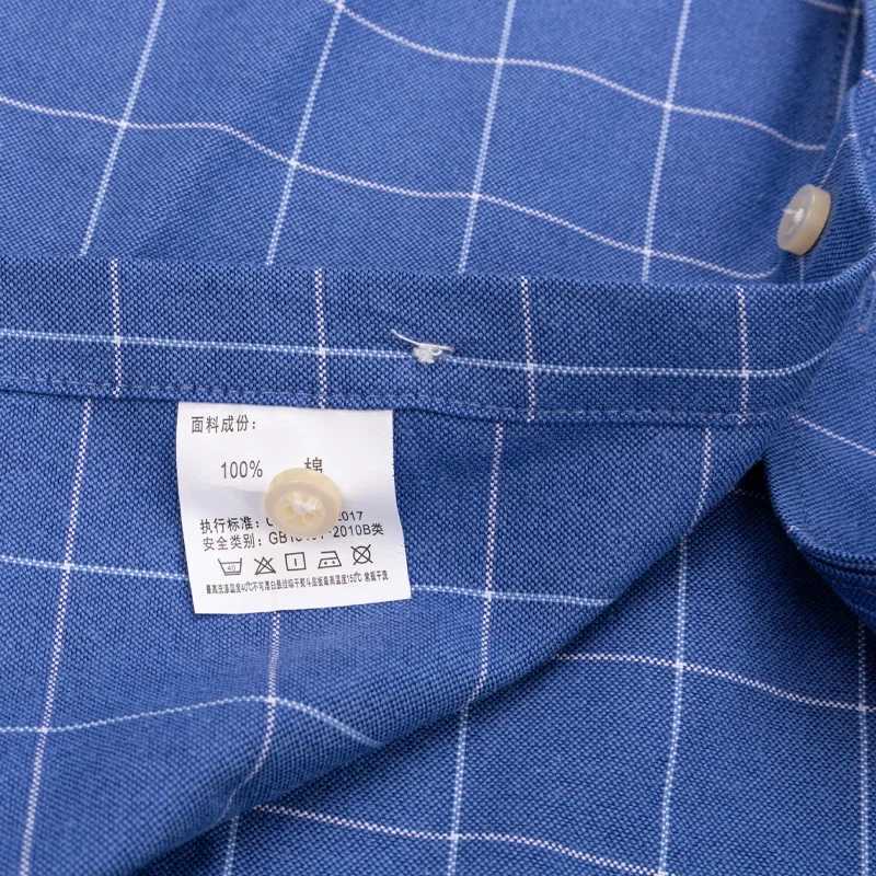 Casual Pure Cotton Oxford Mens Shirts Long Sleeve Plain Soild Regular Fit Fashion Button Man Dress ShirtsXJ250121