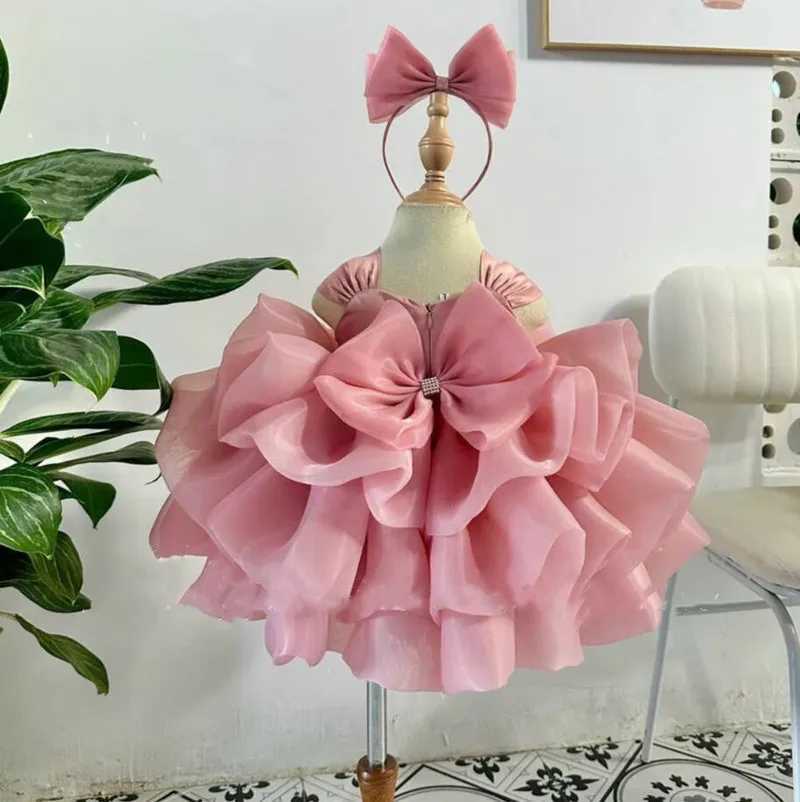 Newly arrived cute baby girl dress with bow baby Tutu Baptist costume childrens birthday dress baby Christmas gift 12M 18M 24M 3T X250203