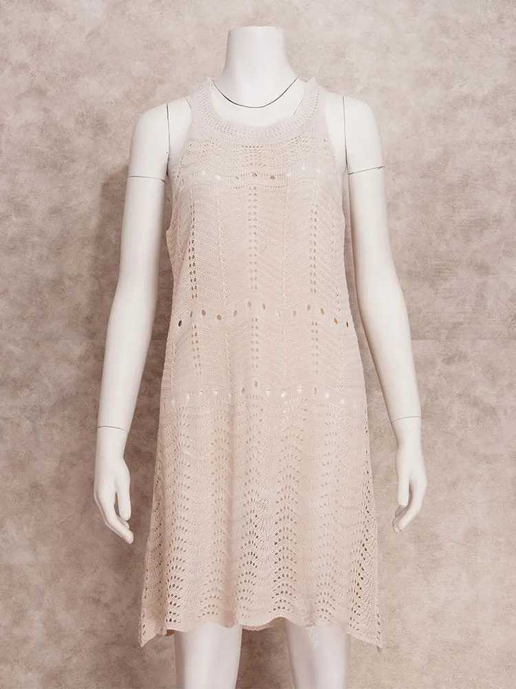 Pareo Cover Up Solid Mesh Knitted Crochet Beach Tunics Bikini Sarong Wr Beachwear Women Summer Mini Swimsuit Dr Kaftan A548 W250120