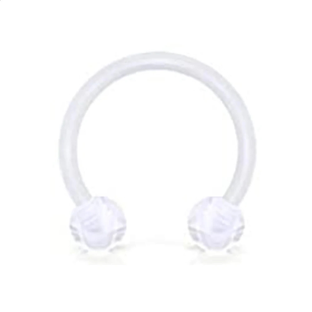 19PCS 16G Steel Lip Hoop Ring Crystal Cubic Horseshoe Barbell Tragus Cartilage Earring Helix Daith Septum Piercing 250110