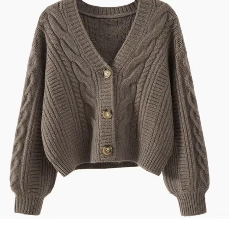 New In Outerwear Elegant Winter Coat Loose Matching Cardigan For Women Long Sleeve Vintage Casual Basic Top Sweater Knitwear
