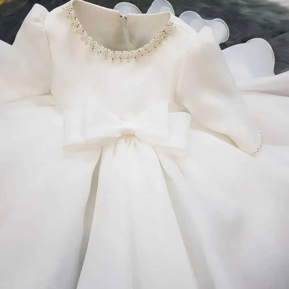 Long Sleeve Baby Girl Dresses Baptism Clothing 1 Year Birthday Party Toddler Christening Gown Infant Newborn Girl Pageant Dress X250203