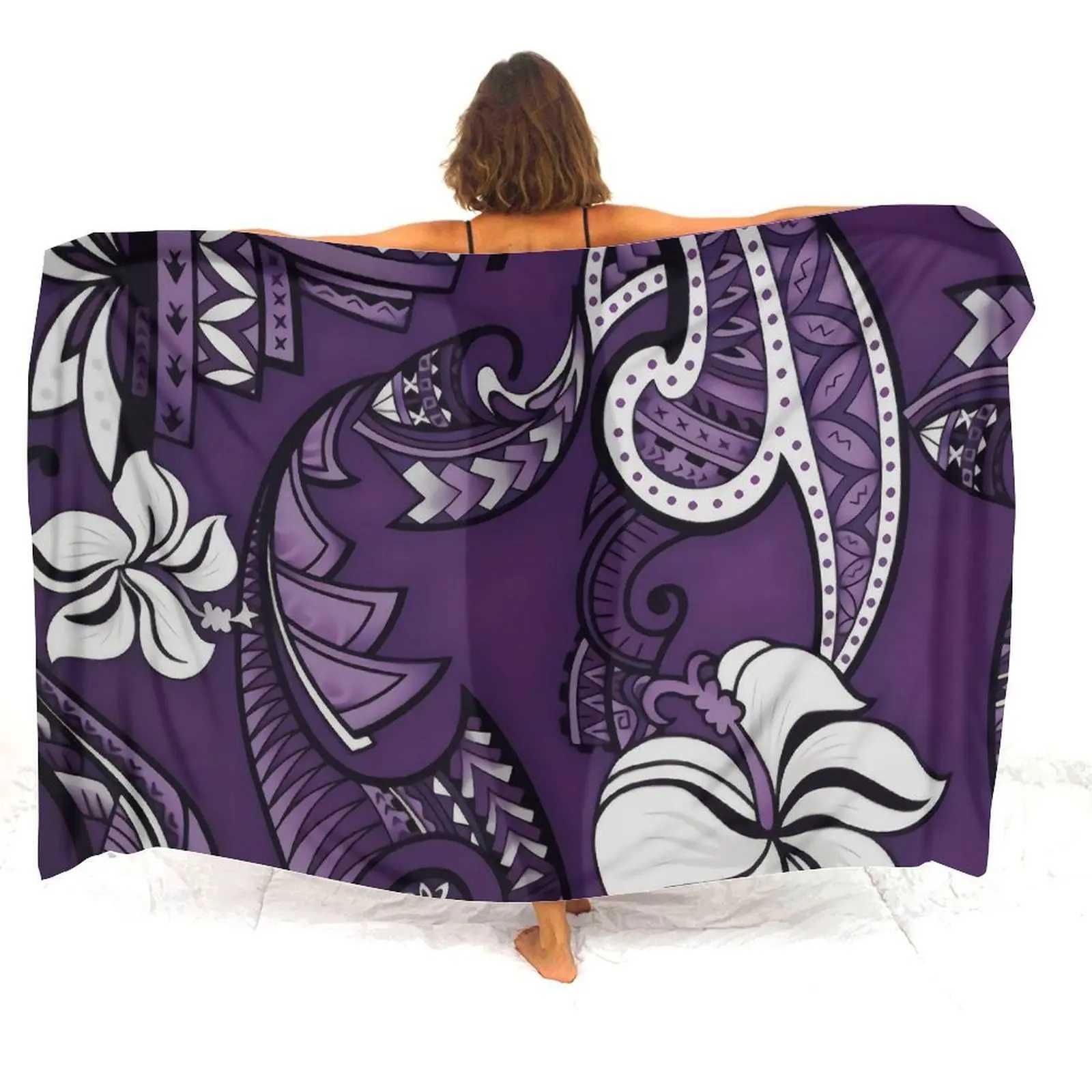 Polynesian Art Pattern Sarong Customized Seaside Resort Hotel Soft Comfort Sarong Customized Haian Fashion Beach Bikini Coat Sarong W250120