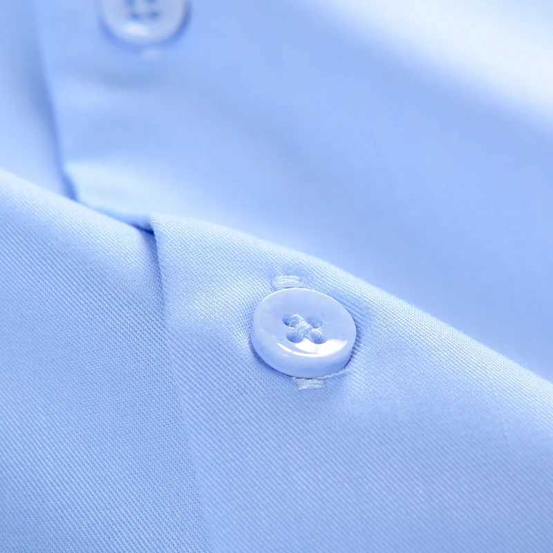 Bamboo Fiber Men Short Stretch Solid Dress Shirts Regular Fit Formal Business Social Camisas Short Sleeve Bamboo FiberXJ250121