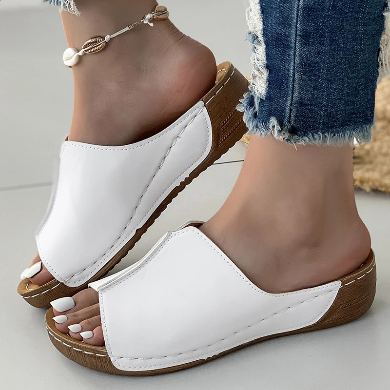 Women Shoes Sandals Summer Party Walking Shoes Slip On Sandals Ladies Wedge Shoes Woman Casual Female Footwear Slippers Woman 250113