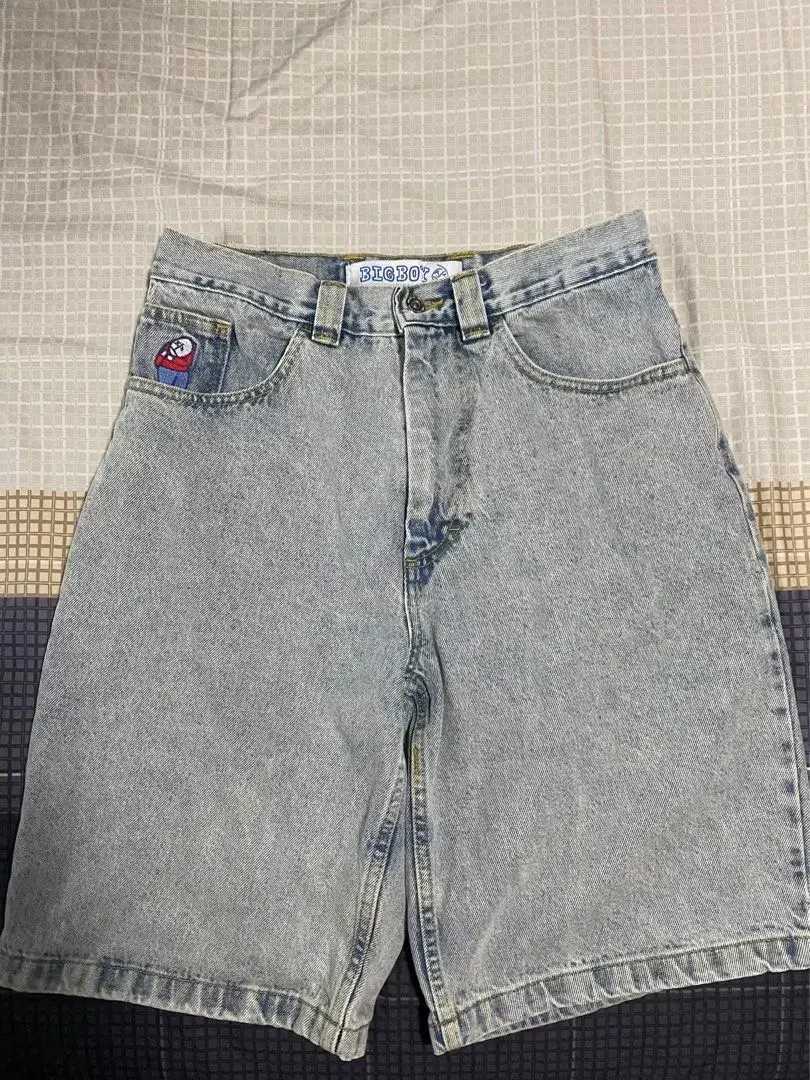 Y2K Harajuku Polar Big Boy Shorts Pants Gothic Hip Hop Cartoon Graphic Embroidery Retro Denim Gym Shorts Men Basketball Shorts X250203