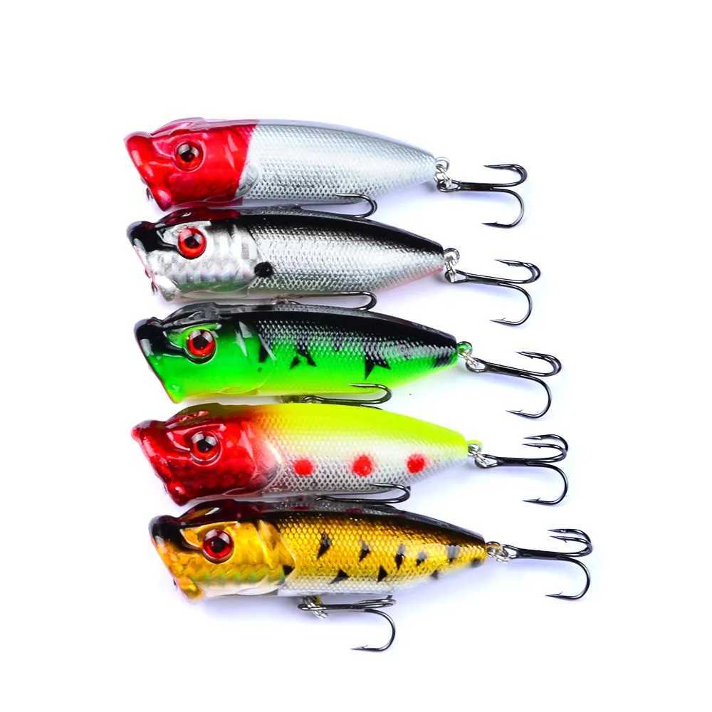 Sea Fishing Popper Hard Bait Wobbler Fishing Lure 73mm 11g 6# Hook Artificial Floating Trailer Ocean Fishing Bionic Carp TackleXJ250122