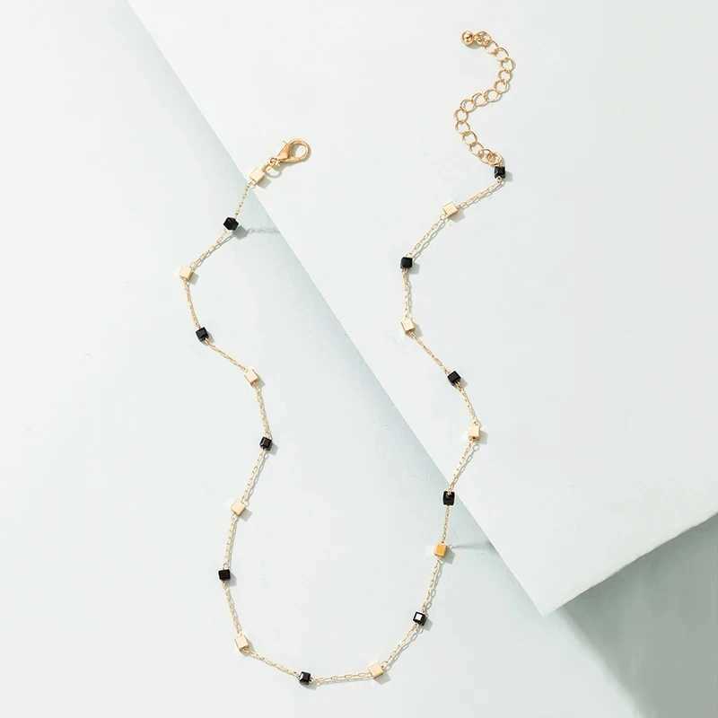 docona Charms Bead Clavicle Chain Choker Necklace for Women Elegance Gold Color Alloy Metal Adjustable Party Jewelry CollarXJ250121