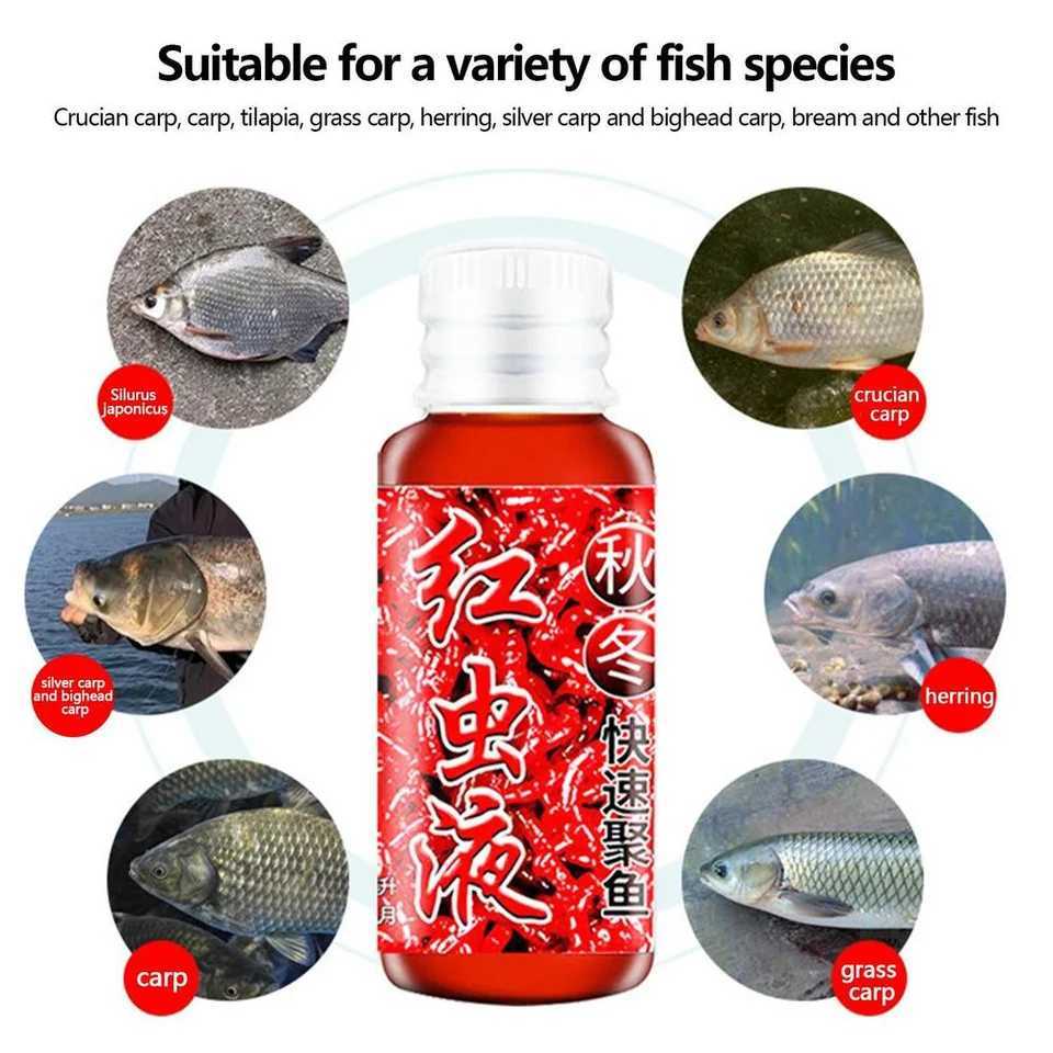 60ML Liquid Blood Worm Scent Fish Attractant Concentrated Red Worm Liquid Fish Bait Additive Perch Catfish Fishing AccessoriesXJ250122