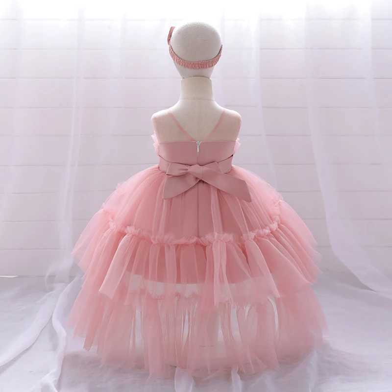 Toddler Trailing Ceremony 1st Birthday Dress For Baby Girl Clothes Baptism Fluffy Princess Dress Girls Dresses Party Gown 0-2Y X250203