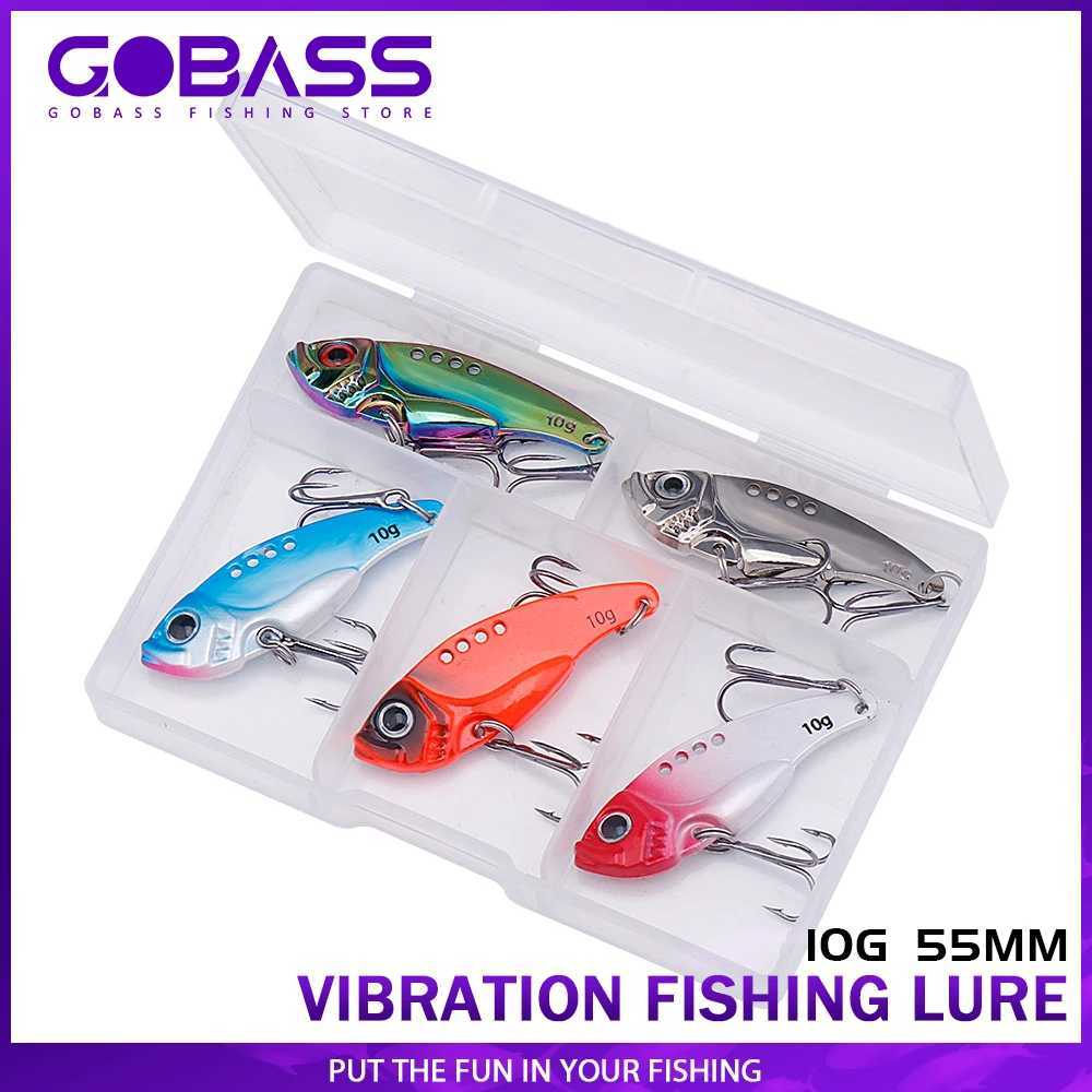 GOBASS 5pcs Metal VIB Blade Jig Fishing Lures 7g/10g Vibration Spoon Hard Bait Swimbait Sinking Wobblers Cicada VIB Tackle KitXJ250122