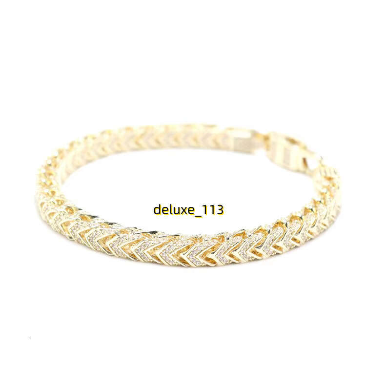Miami 14K Gold Plated Dia Iced Out Cubic Moissanites Cuban Bracelet Jewelry For Women Men