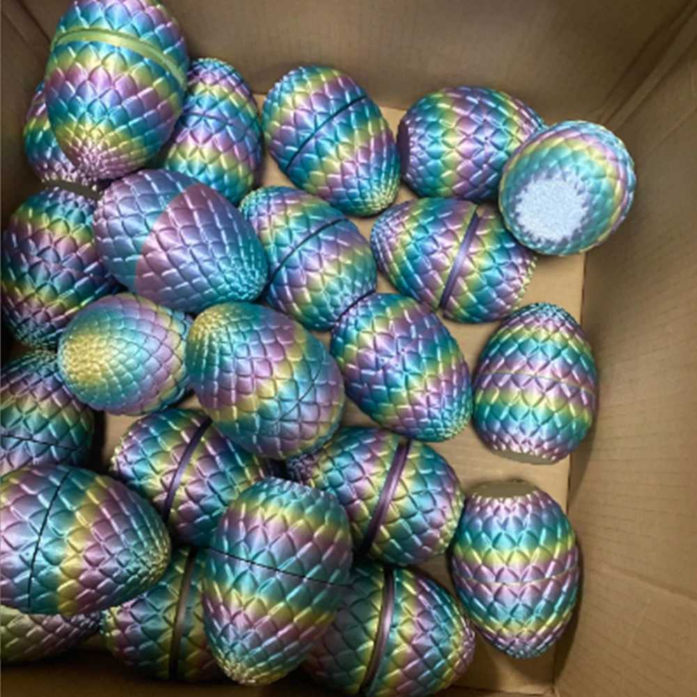 NEW 3D Gem Toys Crystal Printed in with Egg Best Gift Chinese Dragon Flexible Toy for Autism/ADHD Free shipping
